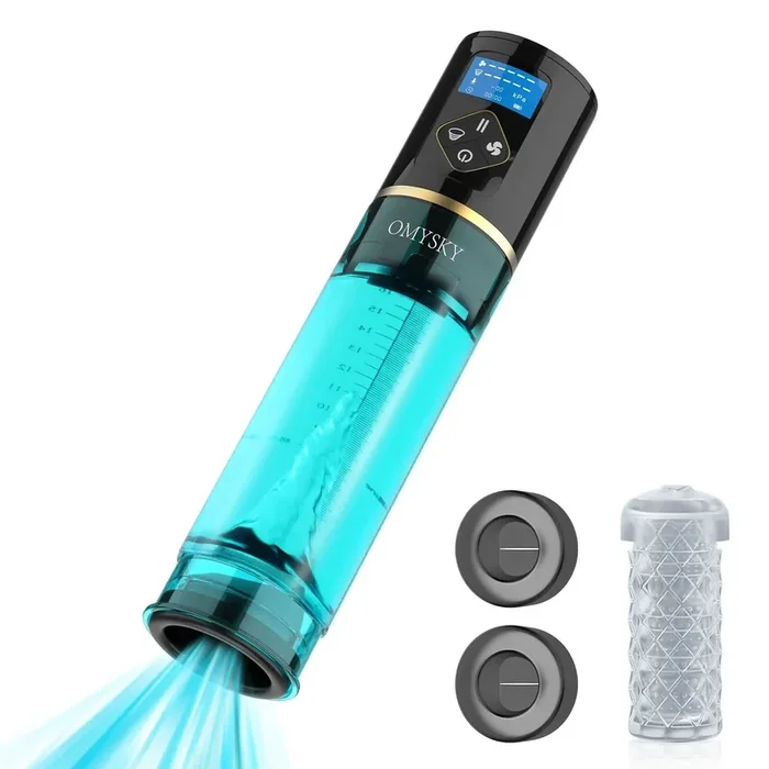 2-in-1 Water Penis Pump & Stroker with 6 Suction Levels, LED Display & Hydro Sleeve