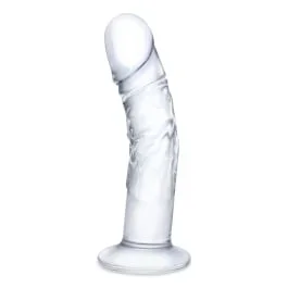 7″ Curved Realistic Glass Dildo with Veins
