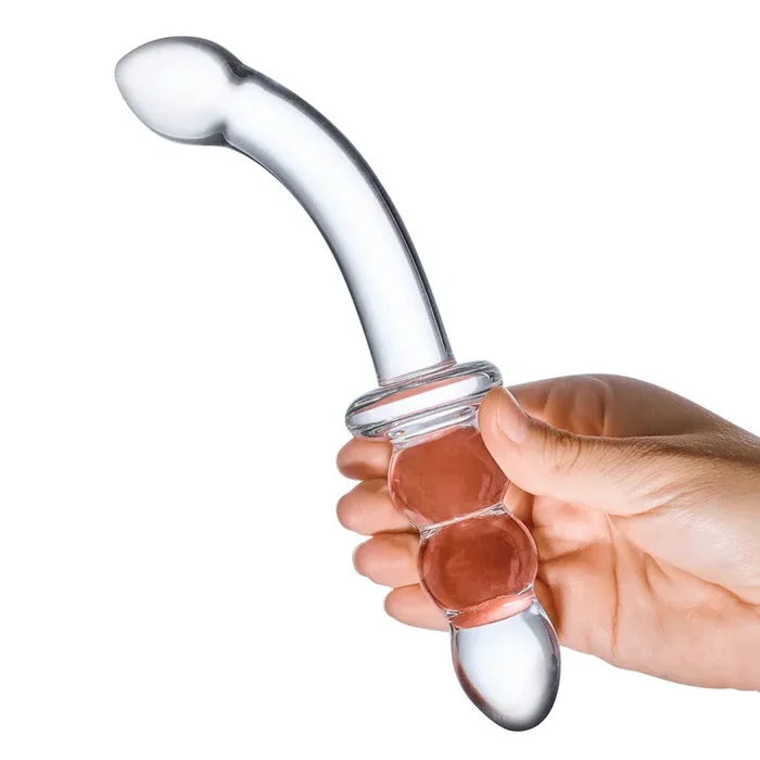 8″ Ribbed G-Spot Glass Dildo