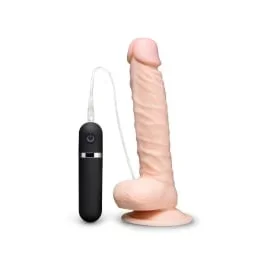 8 Inch Realistic Vibrating Dildo with Suction Cup – Cream