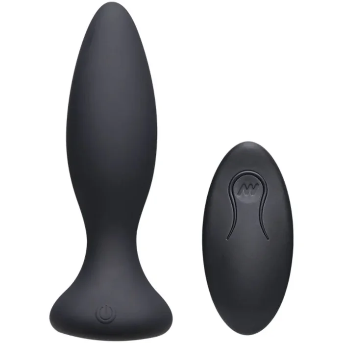 A-Play Vibe Beginner Remote Control Silicone Vibrating Butt Plug Black 4.75 Inch