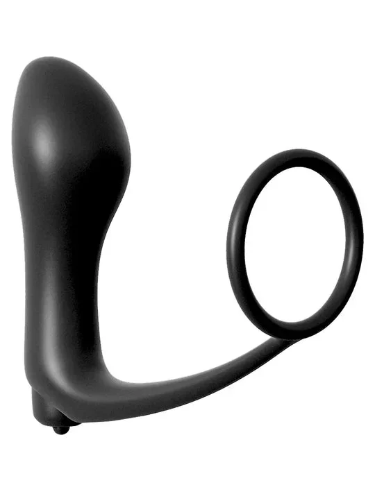 Ass-Gasm Cock Ring Vibrating Plug