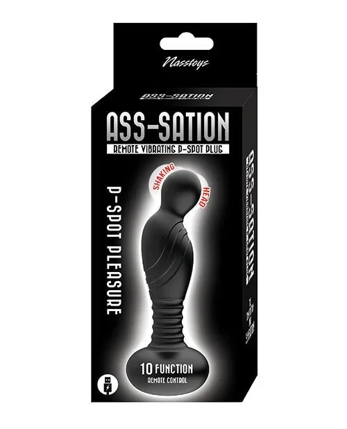 Ass-sation Remote Vibrating P Spot Plug – Black
