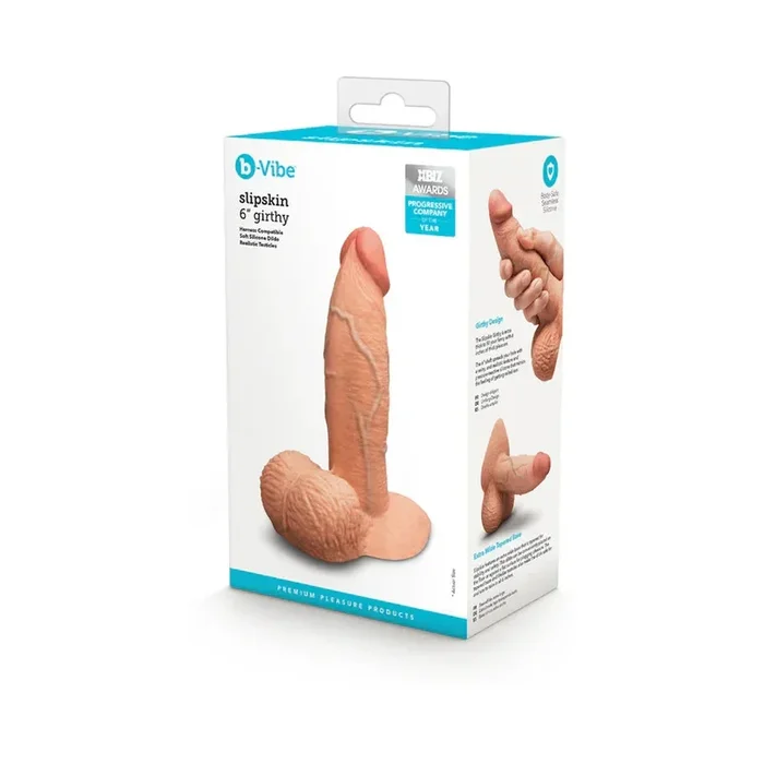 b-Vibe Slipskin Realistic Silicone Dildo 6 in. Girthy
