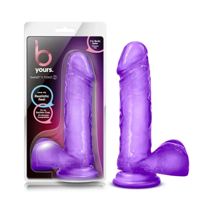 B Yours Sweet ‘n Hard 2 Realistic 7.75 in. Dildo with Balls Purple