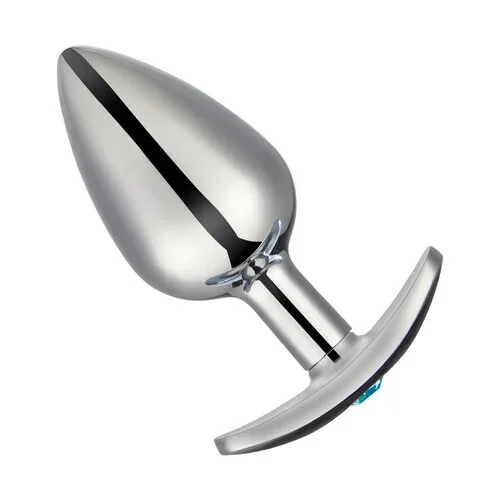 Bestvibe Silver Jewelled Aluminium Beginner’s T-bar Base Butt Plug 2.7 Inch