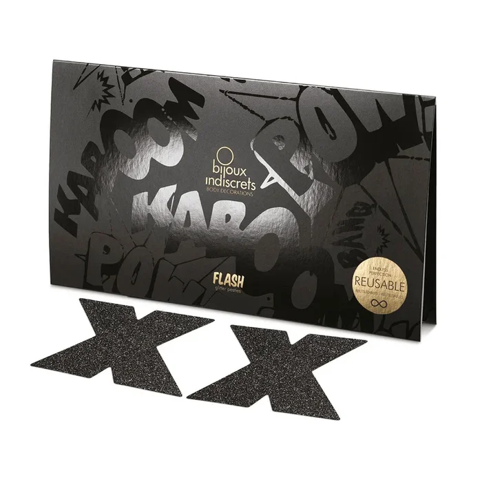 Bijoux Indiscrets Flash Pastie – Cross Black