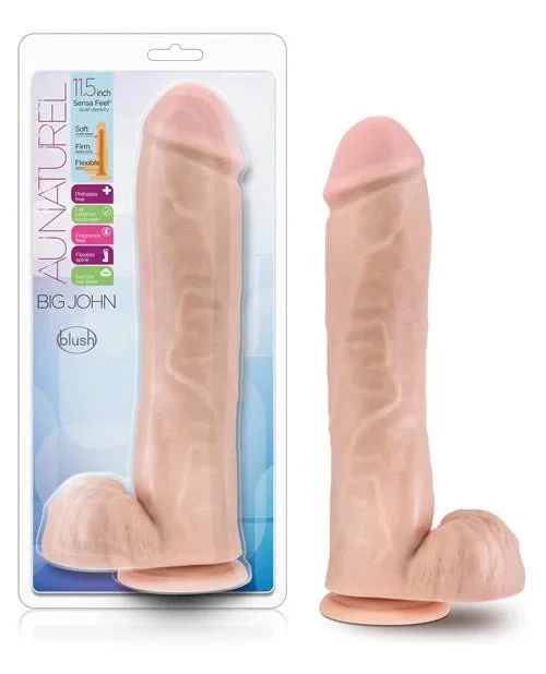 Blush Au Naturel Big John 11.5″ Sensa Feel Dual Density Dong W/suction Cup – Vanilla