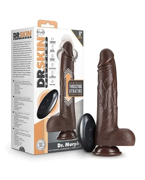 Blush Dr. Skin Silicone Dr. Murphy 8″ Thrusting Dildo – Chocolate