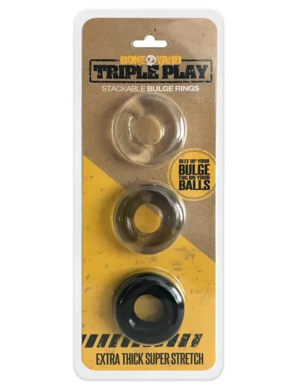 Boneyard Triple Play Cock Ring 3 Pack
