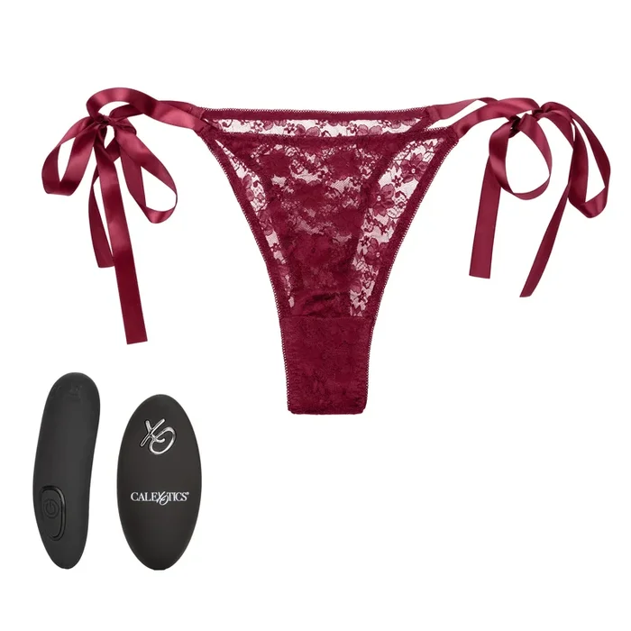 CalExotics Remote Control Lace Pany Vibe Thong Set Red