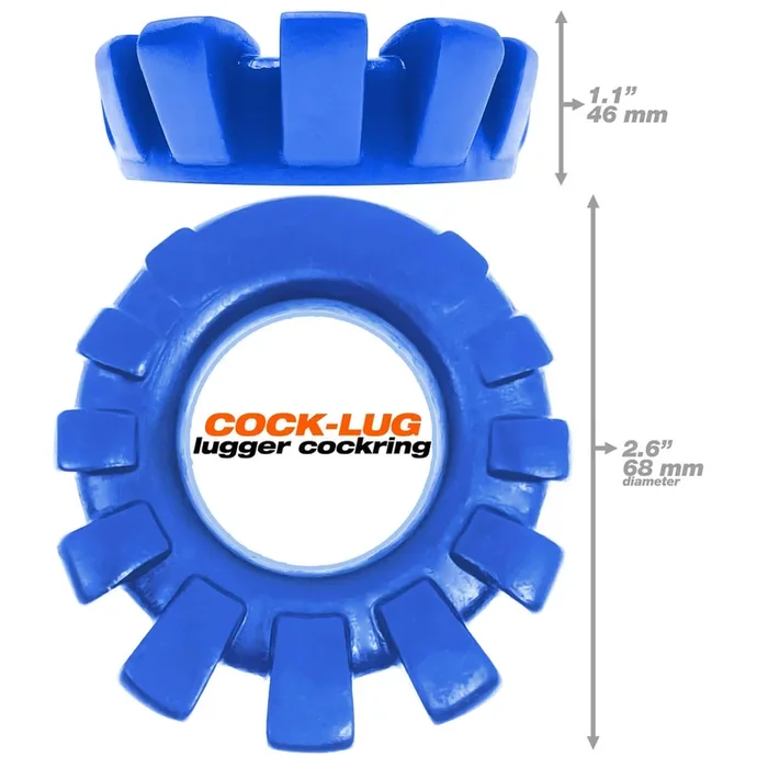 Cock-Lug Lugged Cockring – Marine Blue