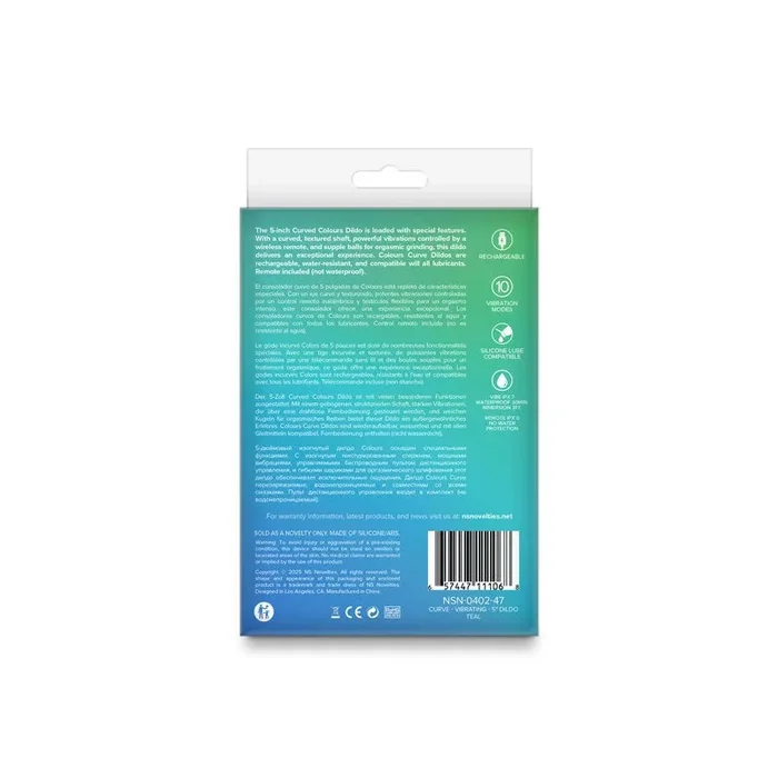 Colours Curve Vibrating 5″ Dildo – Teal