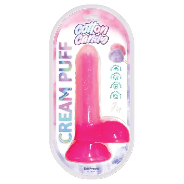 Cotton Candy Cream Puff 7″ Dildo with Suction Cup