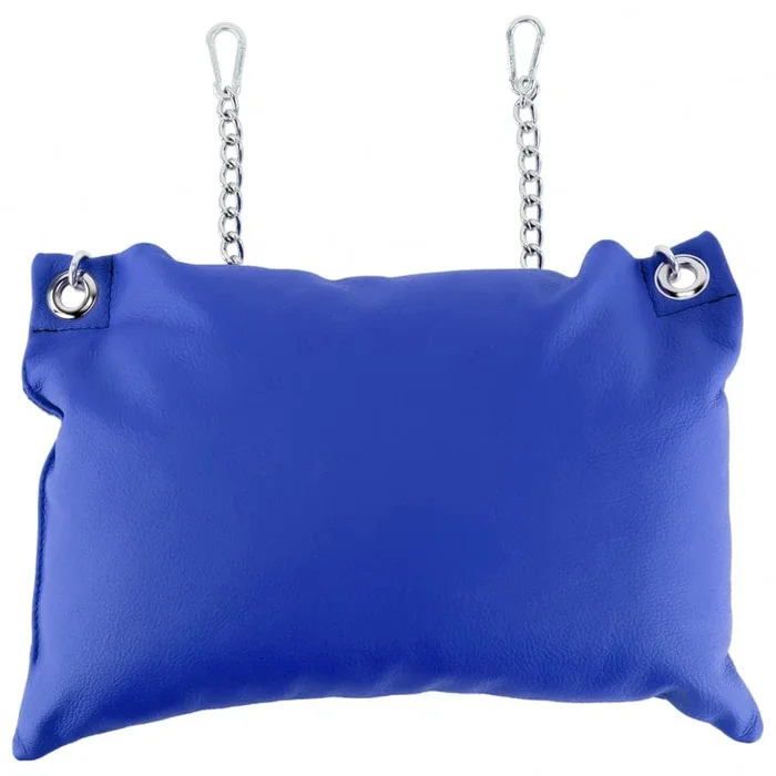 Coussin en cuir bleu