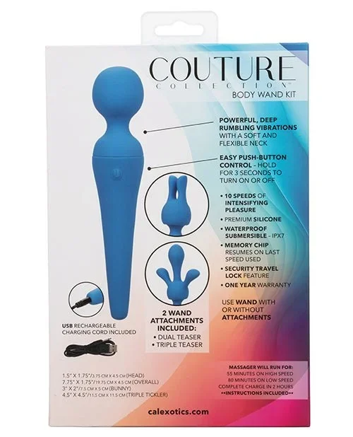Couture Collection Body Wand Vibrator Kit – Blue
