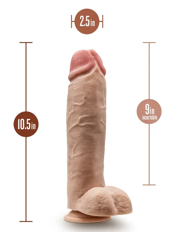 Dr. Skin – Mr. Mister – 10.5 Inch Dildo With Balls – Beige