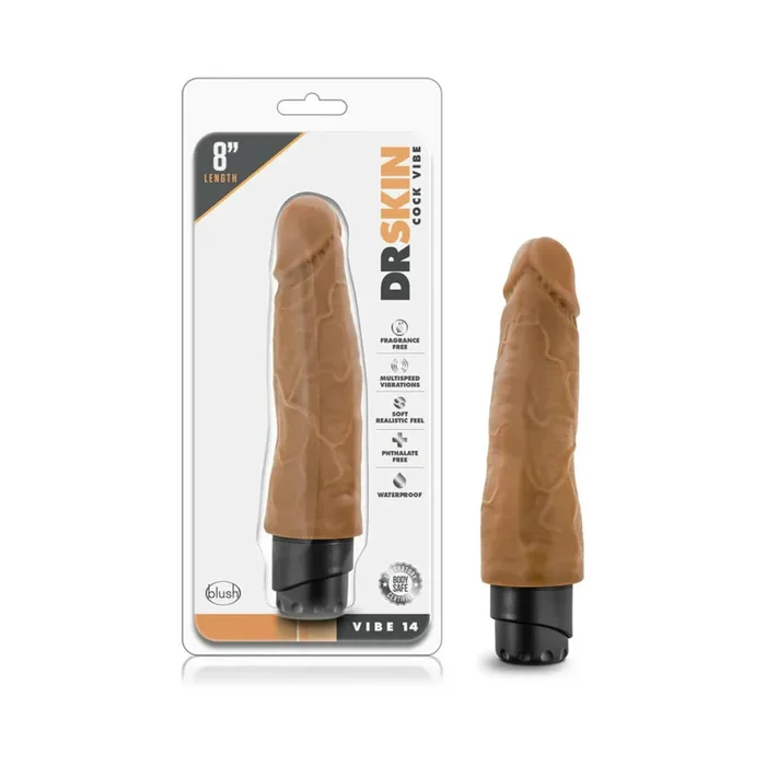 Dr. Skin Cock Vibe 14 Realistic 8 in. Vibrating Dildo Tan