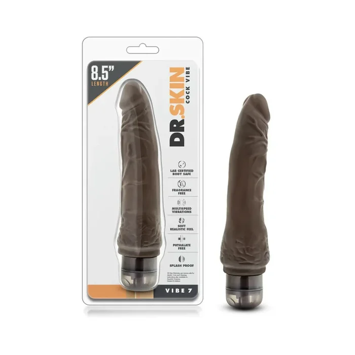Dr. Skin Cock Vibe 7 Realistic 8.5 in. Vibrating Dildo Brown
