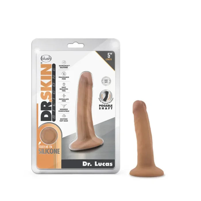 Dr. Skin Silicone Dr. Lucas 5.5 in. Posable Dildo Tan