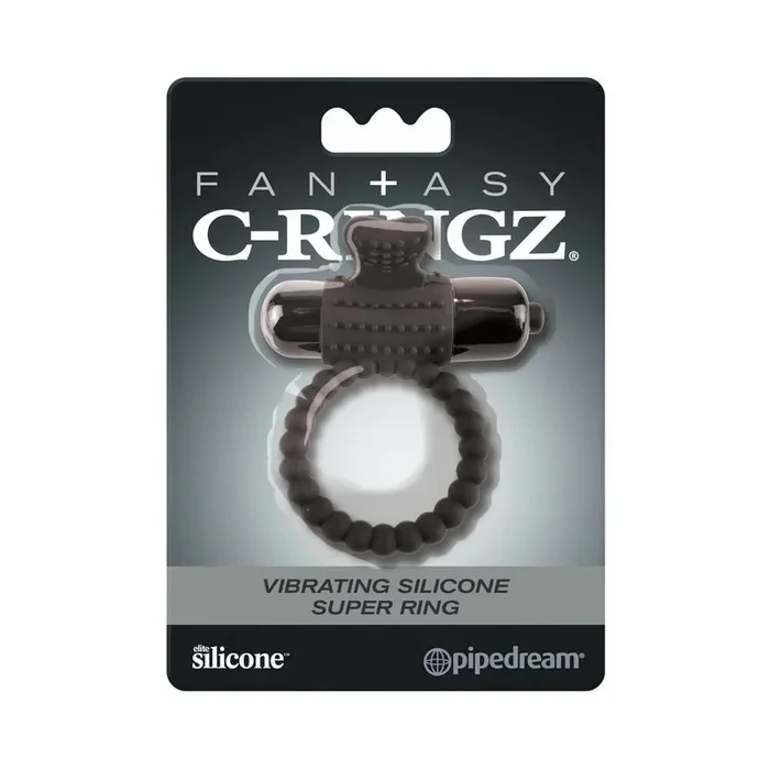 Fantasy C-Ringz Vibrating Silicone Super Ring With Bullet Black