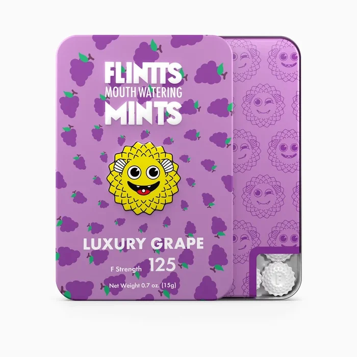 Flintts Mouth Watering Mints Luxury Grape – F-Strength 125