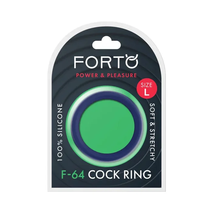 Forto F-64 Wide Liquid Silicone Cockring Large Blue