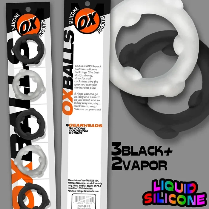 Gearheads 5 Pack Spinner Rings – Black Vapor