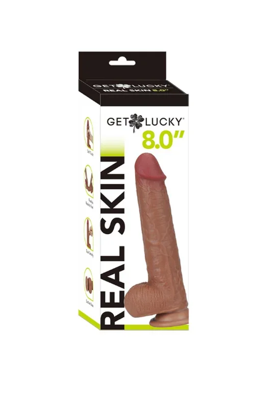 Get Lucky 8 Inch Real Skin Dildo