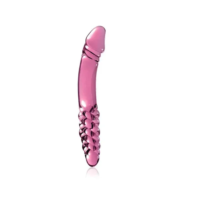Glasdildo “No. 57” mit Reizstruktur – handgefertigt 23 cm (pink)