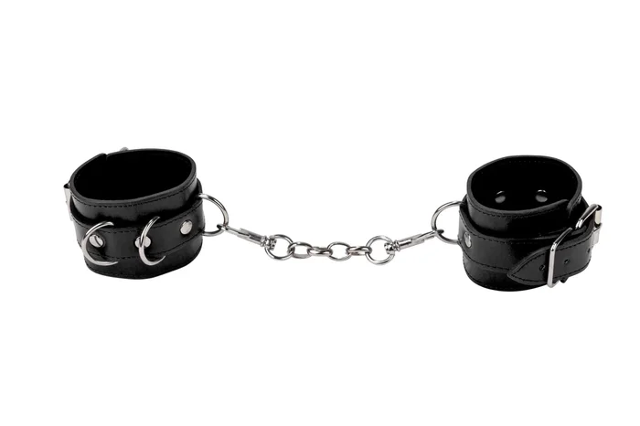 Handcuffs leather and metal black
