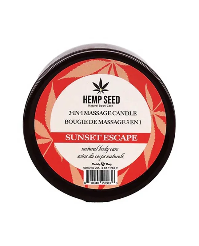 Hemp Seed 3-in-1 Massage Candle – Sunset Escape 6 Oz
