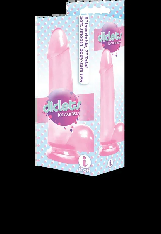 Icon Brands – The 9’s – Diclets 7 Inch Suction Cup Jelly TPR Dildo