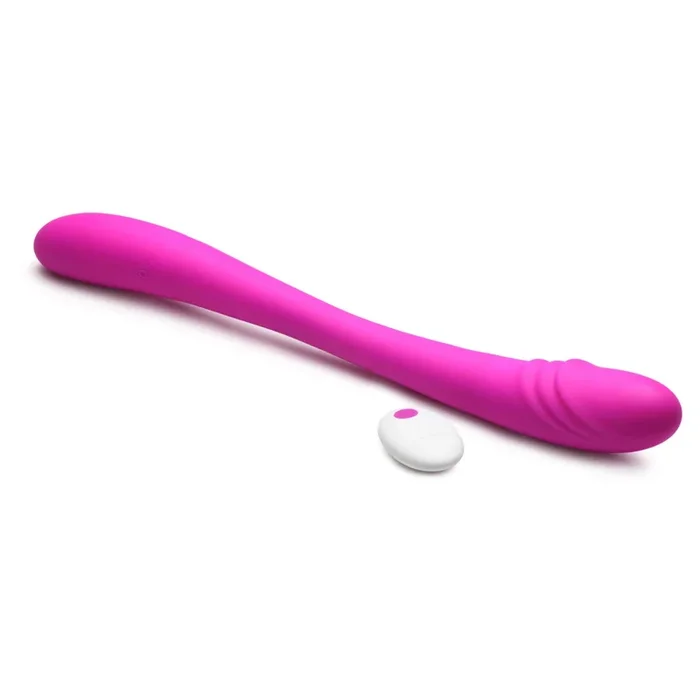 Inmi 7X Double Down Rechargeable Silicone Double Dildo with Remote Control – Purple