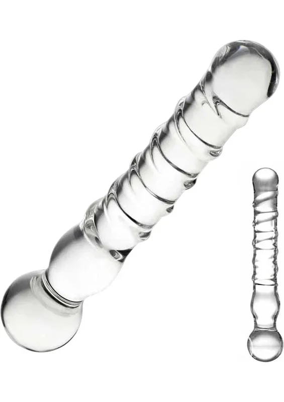 Joystick Textured Glass Dildo