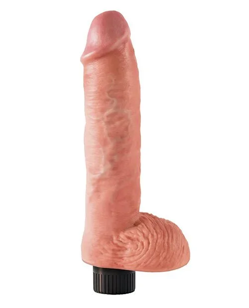 King Cock 10″ Vibrating Cock w/ Balls