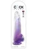 King Cock Clear 10 inch with balls Purple