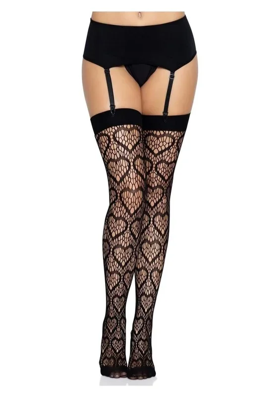 Leg Avenue Heart Net Thigh Highs