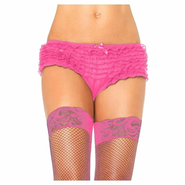 Leg Avenue Micromesh Lace Ruffle Tanga Boy Shorts