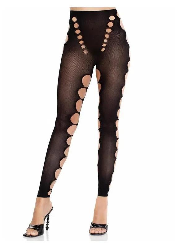 Leg Avenue Seamless Opaque Cut-Out Footless Tights