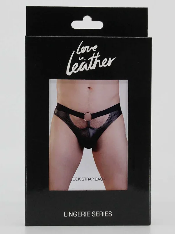 Love In Leather Boxed Wet Look Jock Strap Single Ring L/XL