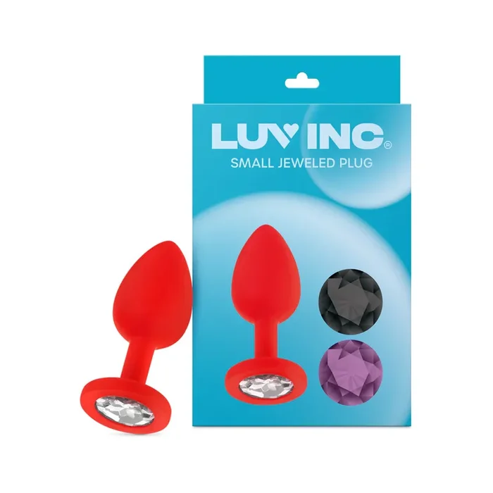 Luv Inc Jp31 Jeweled Small Plug Silicone with 3-Piece Interchangeable Gems Red