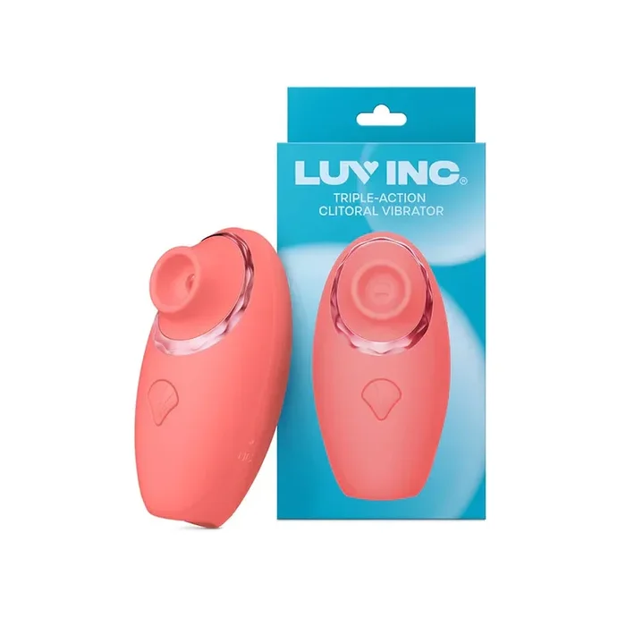 Luv Inc Tv11 Triple-Action Clitoral Vibrator Rechargeable Silicone 3-in-1 Stimulator