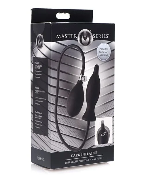 Master Series Dark Inflator Inflatable Silicone Anal Plug – Black