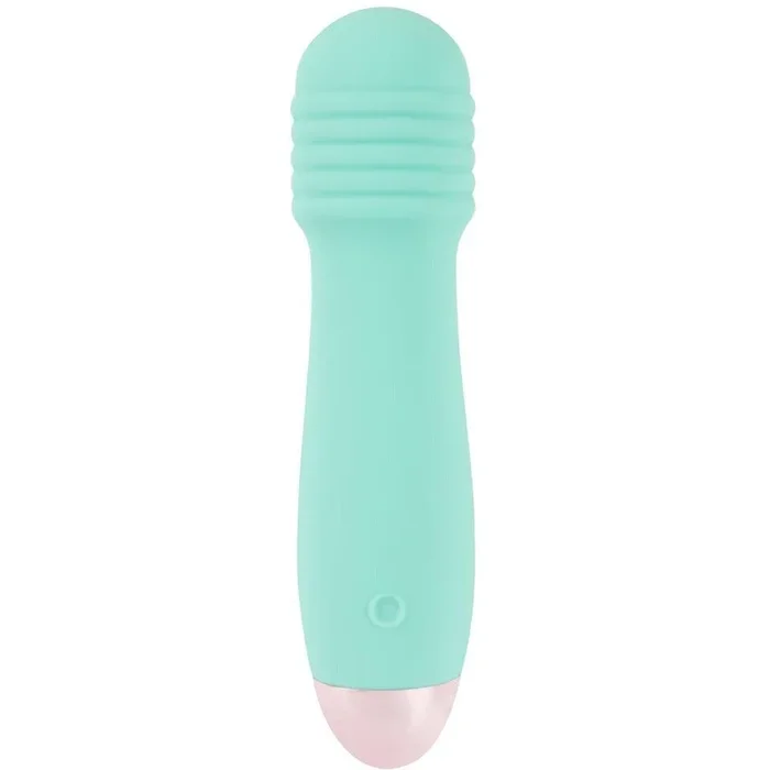 Mini vibrator “Cuties” made of silicone – grooved & small 12.9 cm (turquoise)