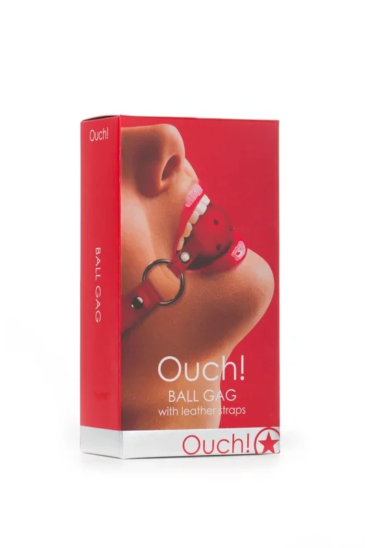 mouth gag ball leather red