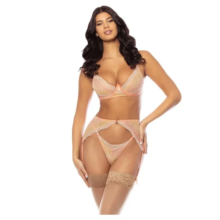 Oh La La Cheri Sunny Embroidered 3 Piece Bra set