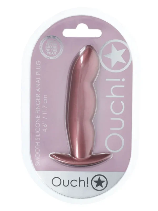 Ouch! Smooth Finger Silicone Anal Plug Rose Gold