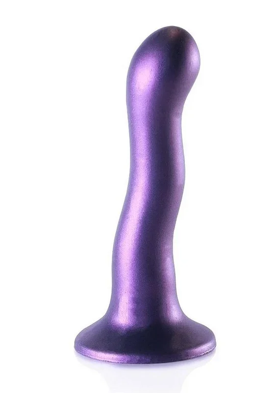 Ouch! Ultra Soft Curvy G-Spot Silicone Dildo 7in – Metallic