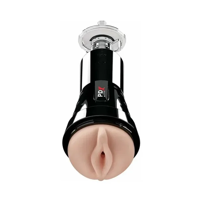 PDX Elite Cock Compressor Rechargeable Vibrating Stroker With Hands-Free Suction Cup